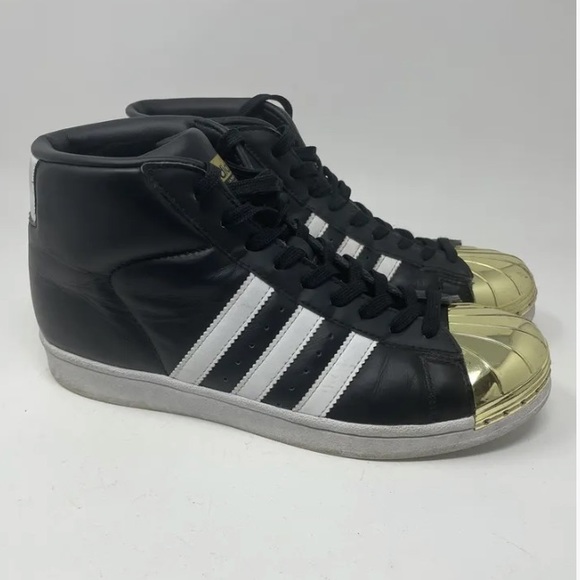 Adidas Woman’s 6.5 Pro Model Sneakers Black Gold Toe Rare BB2130 Jeremy Scott - Picture 6 of 12